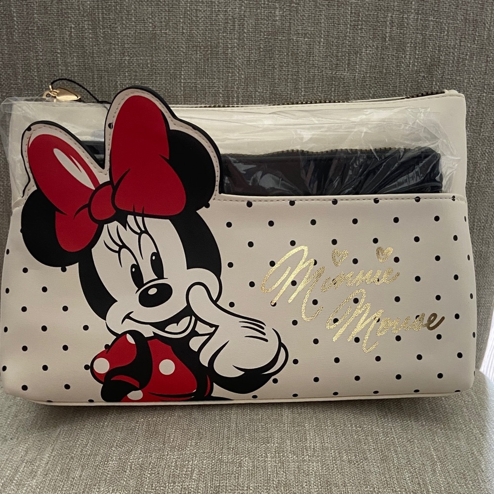 Primark Minnie Mouse Polka Dot Cosmetic Bag - Red, Black, White, Gold
